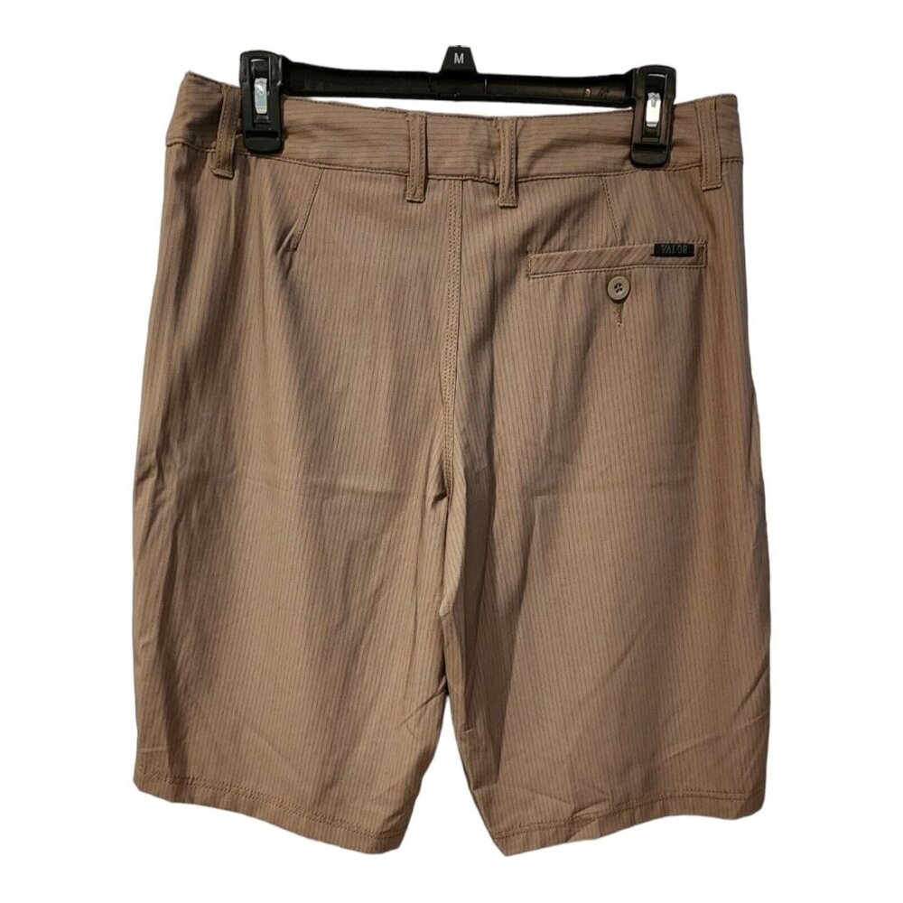 Valor Collective Shorts Men 31 Beige Herringbone 100% Polyester Skate Beach Surf - Picture 2 of 16